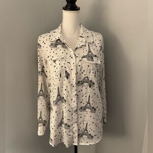 Karl Lagerfeld Paris Theme Button Down Long Sleeve Size Medium